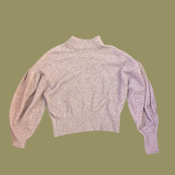 Buffalo David Bitton Taupe Turtleneck with Balloon Sleeves • XS - Picture 3 of 8